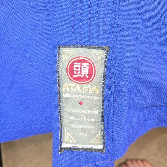 Atama Gold Pearl Weave Brazilian Jiu Jitsu Gi Blue Men’s Size A5 New With Tags - Picture 2 of 16